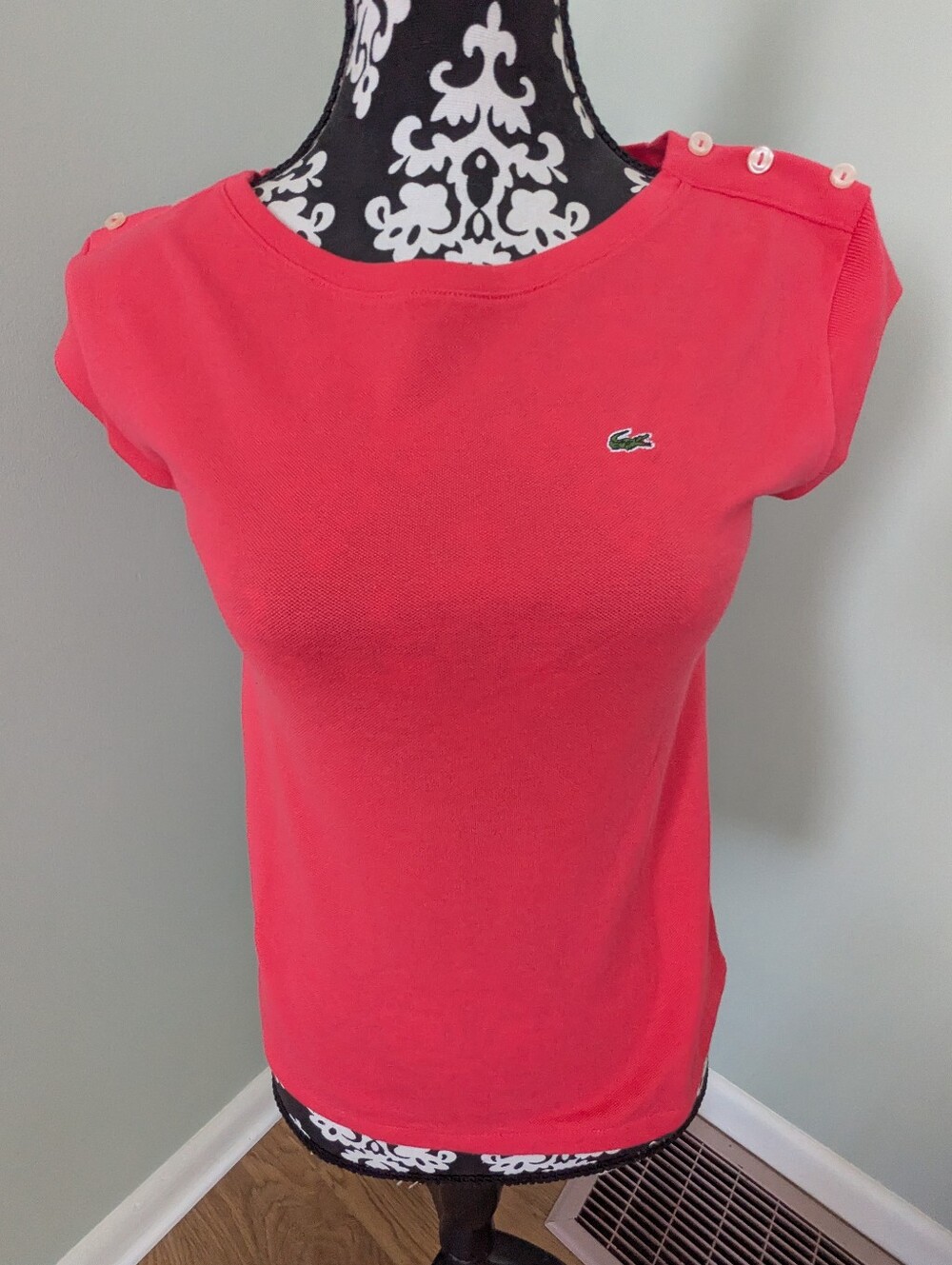 Lacoste Women's Top With Shoulder Buttons Size 36